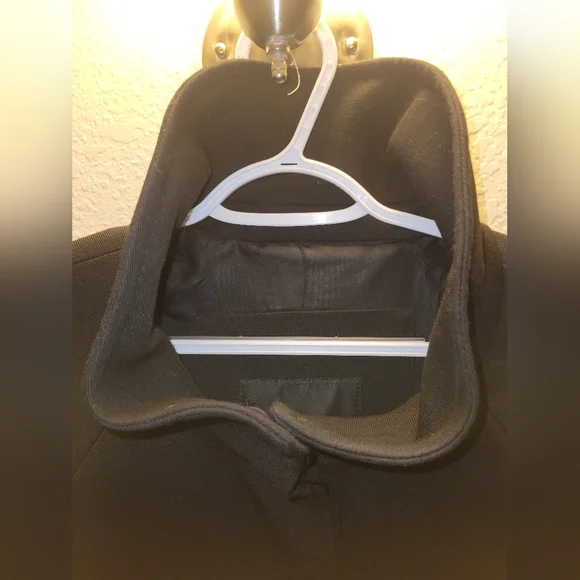 Zara Basic Black Wool Lined Jacket Coat Sz XL - Picture 2 of 4